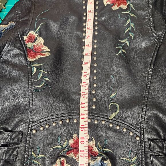 Faux Leather Jacket With Embroidery - Picture 13 of 16
